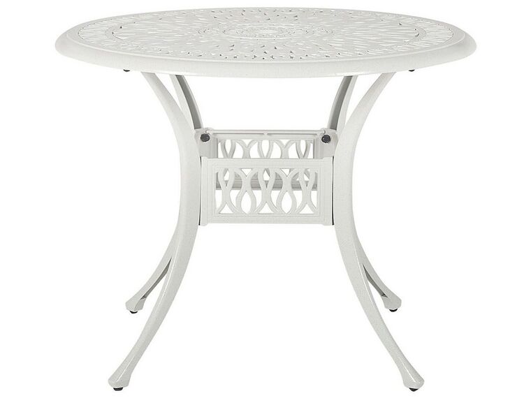 Záhradný stôl okrúhly hliníkový ⌀ 90 cm biely ANCONA_806966
