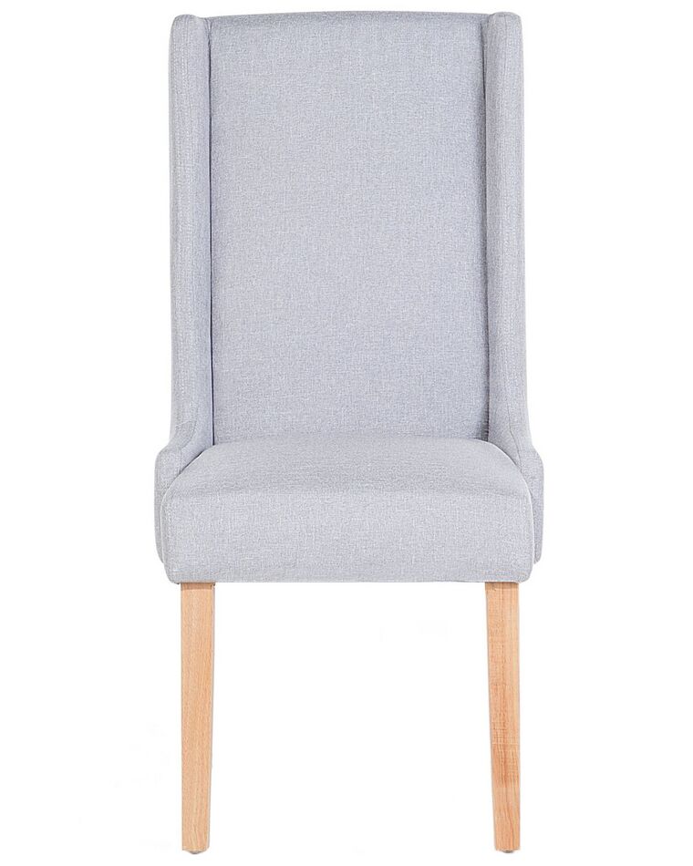 Set of 2 Fabric Dining Chairs Light Grey CHAMBERS Beliani.at