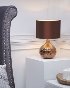 Pöytävalaisin posliini ruskea YAKIMA