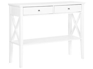 2 Drawer Console Table White AVENUE