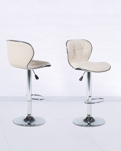 Baarijakkara keinonahka vaalea beige 2 kpl VALETTA