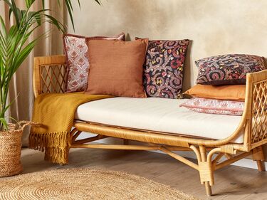Set of 2 Linen Cushions 45 x 45 cm Orange SAGINA
