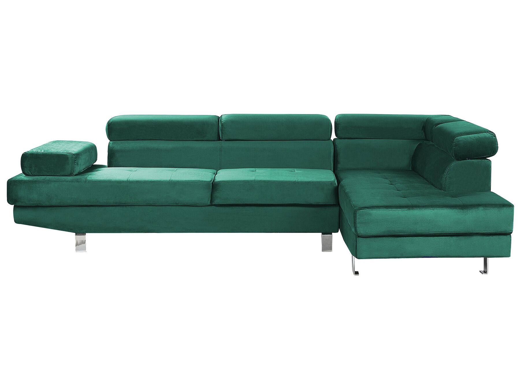 Left Hand Corner Velvet Sofa Green NORREA Beliani.co.uk