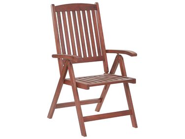 Záhradná rozkladacia stolička z akáciového dreva tmavohnedá TOSCANA
