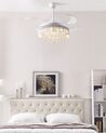 Retractable Blades Ceiling Fan with Light White PEEL_792413