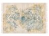 Teppich Viskose senfgelb / grün 140 x 200 cm orientalisches Muster Kurzflor BOYALI_836778
