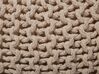 Cotton Knitted Pouffe 40 x 25 cm Beige CONRAD_735574