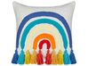 Almofada decorativa com bordado arco-íris em algodão multicolor 45 x 45 cm DORSTENIA_893274