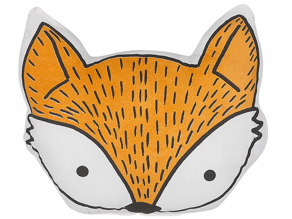 Coussin imprimé animalier coton funny renard orange Today
