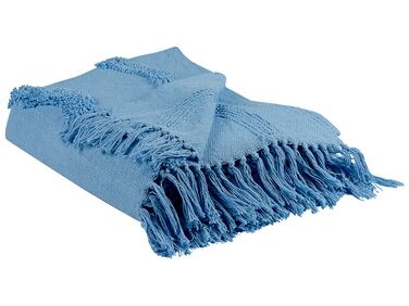 Cotton Blanket 125 x 150 cm Blue KHARI