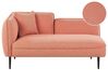 Chaise-Longue à esquerda em tecido bouclé rosa pêssego CHEVANNES_877192
