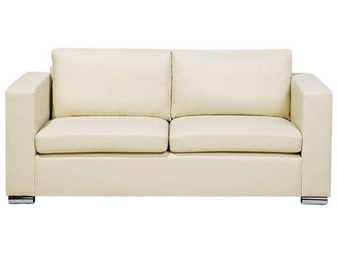 3-istuttava sohva nahka kermanvalkoinen HELSINKI