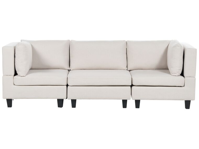 3-Seater Modular Fabric Sofa Light Beige UNSTAD_891090