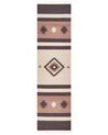 Cotton Kilim Runner Rug 80 x 300 cm Beige and Brown ARAGATS_869848