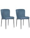 Sæt med 2 spisebordsstole blå ADA_873309