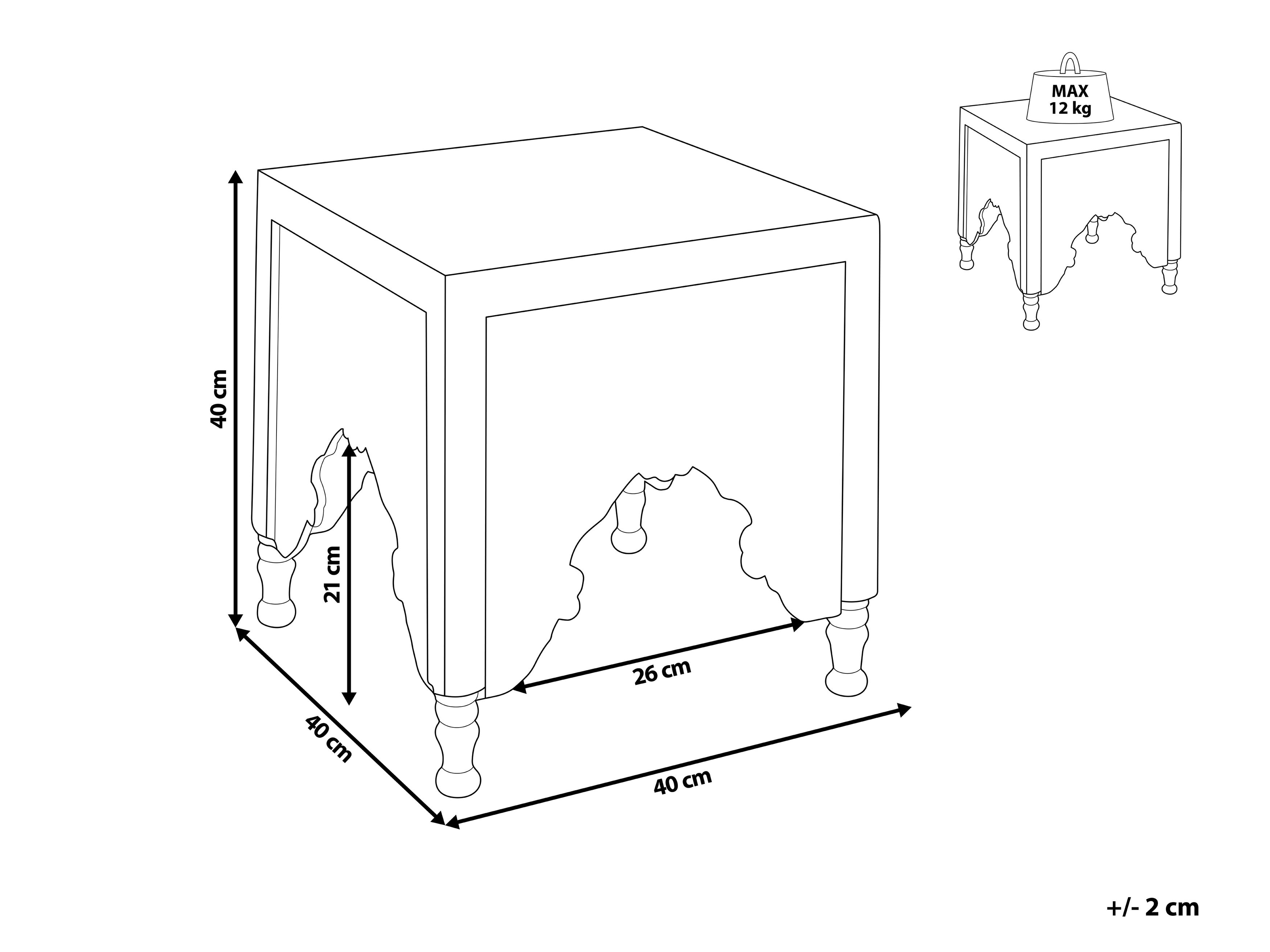 Mango Wood Side Table Light KADMA Beliani.co.uk