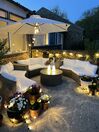Cantilever Garden Parasol with LED Lights ⌀ 2.85 m Beige CORVAL_824793