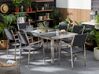 Gartenmöbel Set Granit grau poliert 180 x 90 cm 6-Sitzer Stühle Rattan GROSSETO_464883