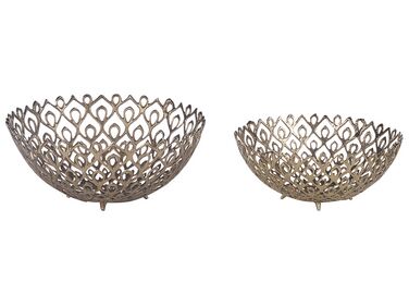 Set of 2 Decorative Bowls Gold GROGOL