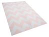 Rózsaszín és fehér szőnyeg 140 x 200 cm KONARLI_764977
