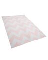 Outdoor Teppich rosa 140 x 200 cm Zickzack-Muster Kurzflor KONARLI_764977