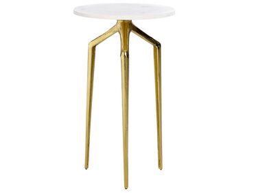 Side Table White Marble with Gold TILPA