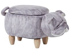 Eläinjakkara sametti säilytystila vaaleanharmaa 62 x 34 cm PUG