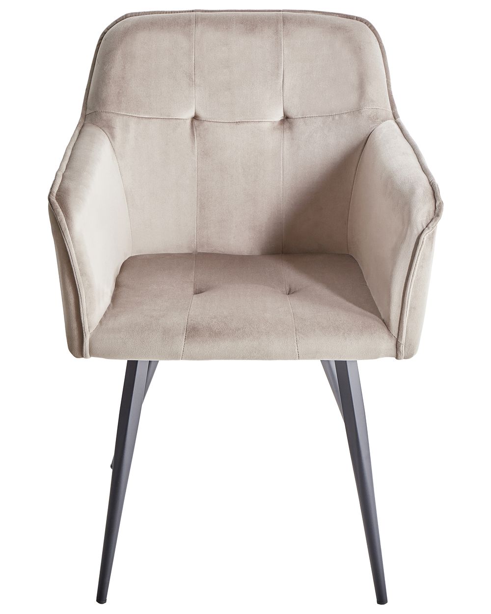 Set of 2 Velvet Dining Chairs Taupe Beige JASMIN Beliani.co.uk