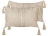 Set of 2 Cotton Cushions 30 x 50 cm Beige CAESIA_915767