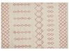 Teppich Baumwolle beige / rosa 160 x 230 cm geometrisches Muster Kurzflor BUXAR_839298