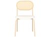 Conjunto de 2 sillas de comedor de metal efecto madera clara ADAVER_888066