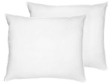 Set of 2 Duck Feathers and Down Bed Low Profile Pillows 50 x 60 cm VIHREN