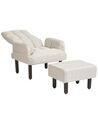 Fauteuil inclinable avec repose-pieds beige OLAND_902020