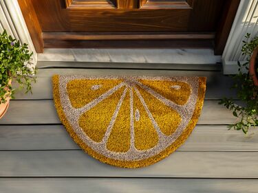 Coir Doormat Lemon Shape Yellow IJEN