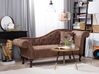 Right Hand Chaise Lounge Faux Suede Brown LATTES_738795