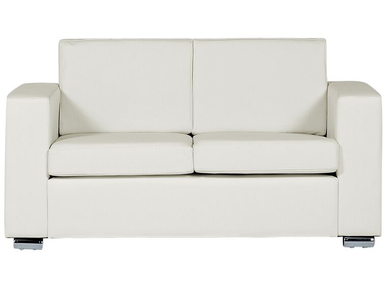 Sofa 2-osobowa skórzana biała HELSINKI_813041