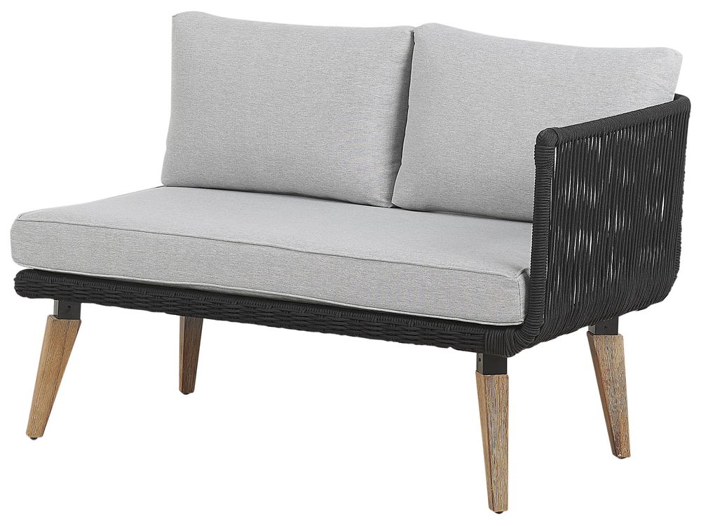 5 Seater Acacia Wood Garden Corner Sofa Set Grey ALCAMO | Beliani.co.uk