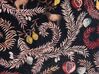 Sammetskudde med botaniskt mönster 45 x 45 cm svart och rosa RICINUS_839000