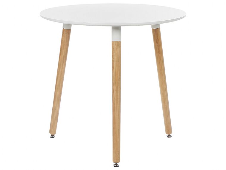 Okrúhly jedálenský stôl ⌀ 80 cm biela/svetlé drevo BOMA_821719