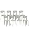 Zestaw 8 krzeseł do jadalni jasnoszary VIESTE_861719