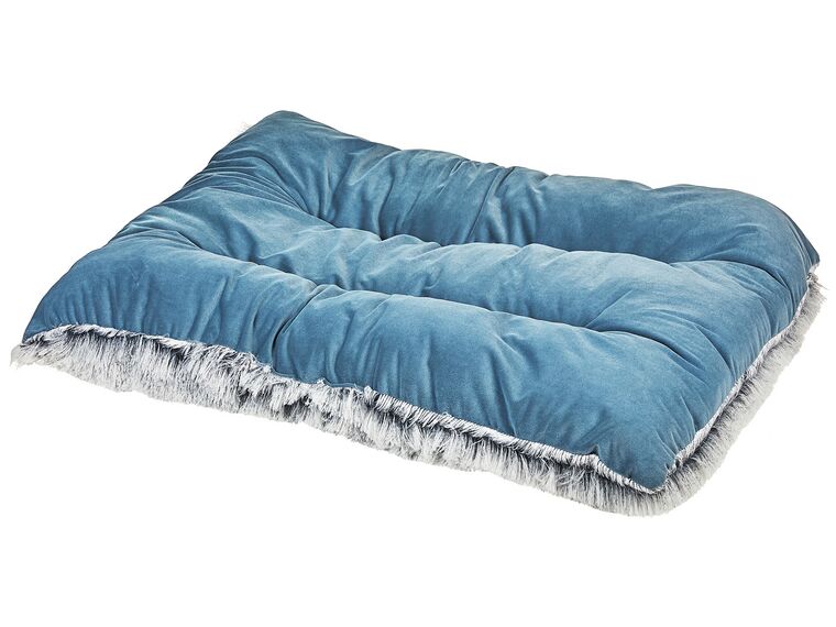 Velvet Dog Bed 90 x 60 cm Blue ERGANI_826444