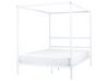 Łóżko metalowe z baldachimem 140 x 200 cm białe LESTARDS_863420
