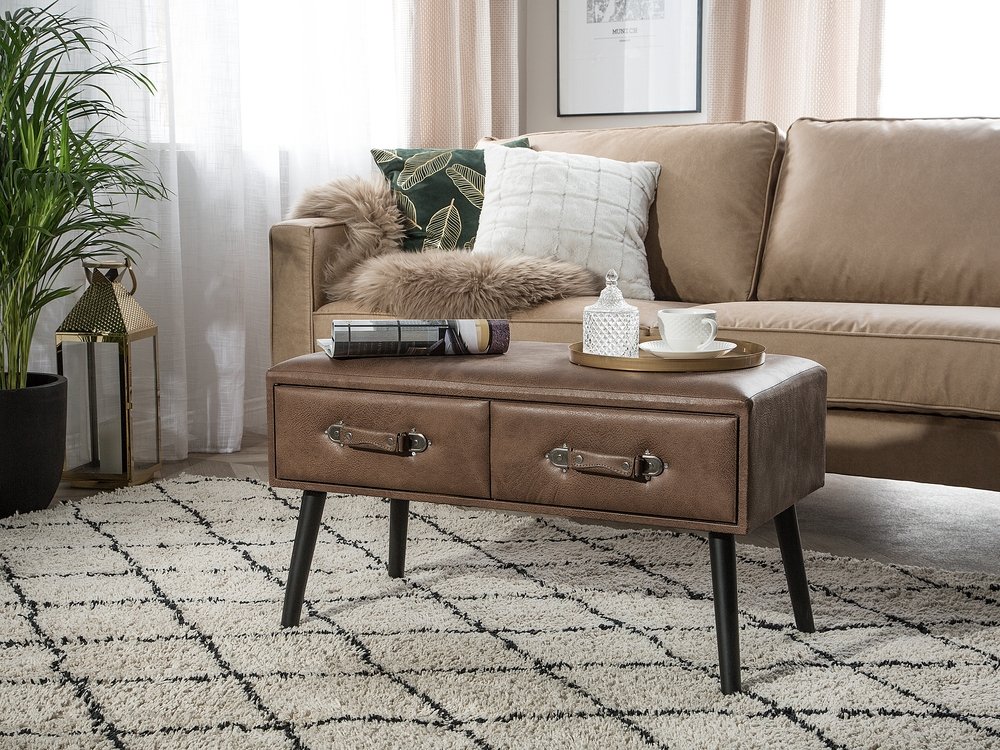 Suitcase Coffee Table Brown Amtrak Beliani Co Uk