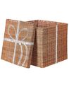 Sada 3 ratanových vánočních úložných boxů hnědé CADEAU_880271