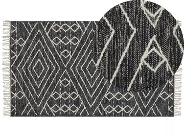 Bavlnený koberec 80 x 150 cm čierna/biela KHENIFRA