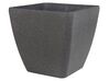 Set di 2 vasi polvere di pietra grigio scuro 42 x 42 x 42 cm ZELI_850559