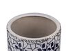 Vaso de cerâmica grés branca e azul marinho 15 cm MYOS_810769