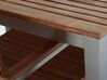 Mesa de jardín de metal/madera de teca clara/plateado 200 x 90 cm VIAREGGIO_21138