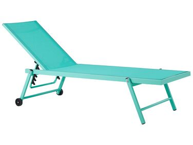 Chaise longue en aluminium avec revêtement turquoise PORTOFINO
