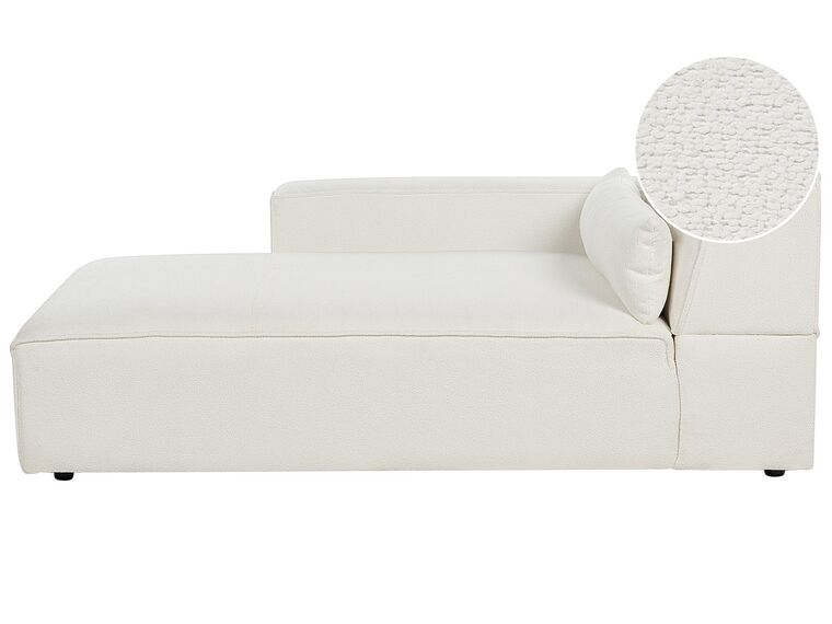 Right Hand Boucle Chaise Lounge White HELLNAR_911248